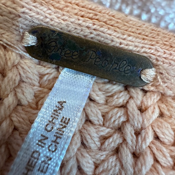 Free‎ People Women's Shawl Collar Button Front Pink Knit Cardigan Sweater Small - Picture 11 of 14